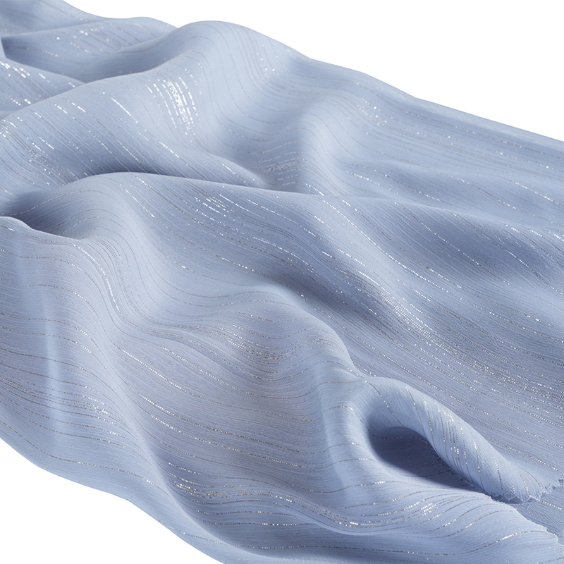 75D szabálytalan ezüst selyem sifon krepp