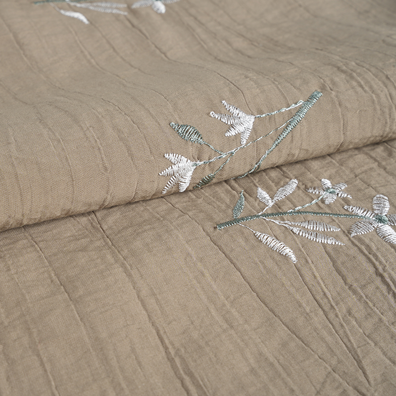 Őszibarackmagos orchidea hímzés virágos ránctalanító szövet