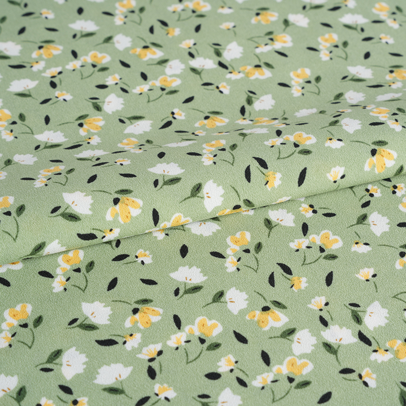 2026*75 False Twist selyemvirág Yao krepp kis virágmintás szövet