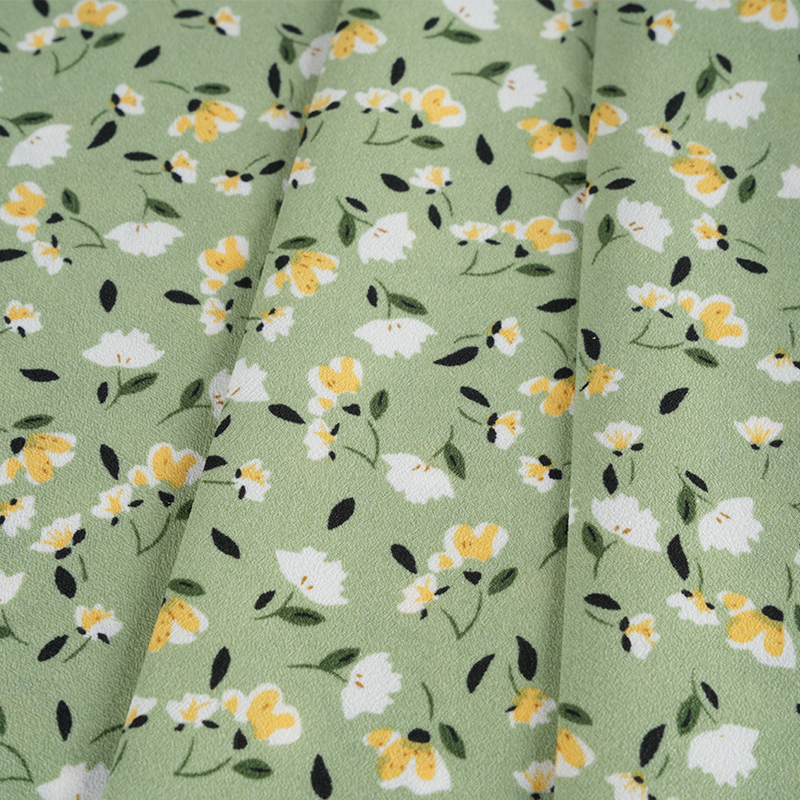 2026*75 False Twist selyemvirág Yao krepp kis virágmintás szövet