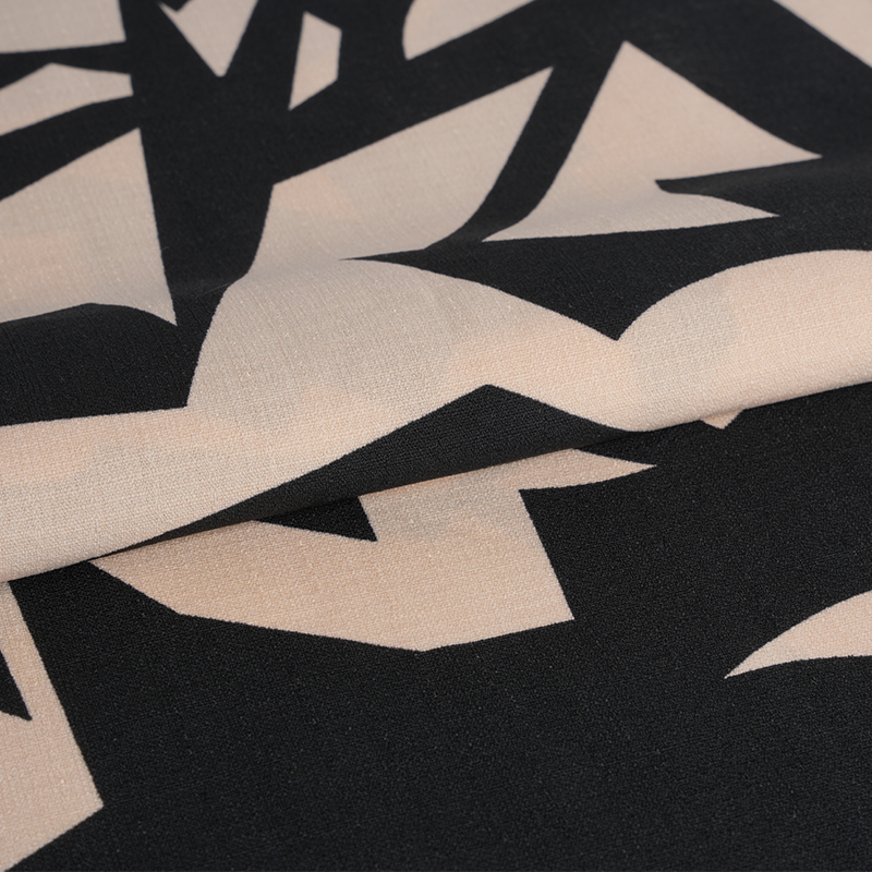 5068 Linglong kender rózsaszín és fekete nyomtatott szövet