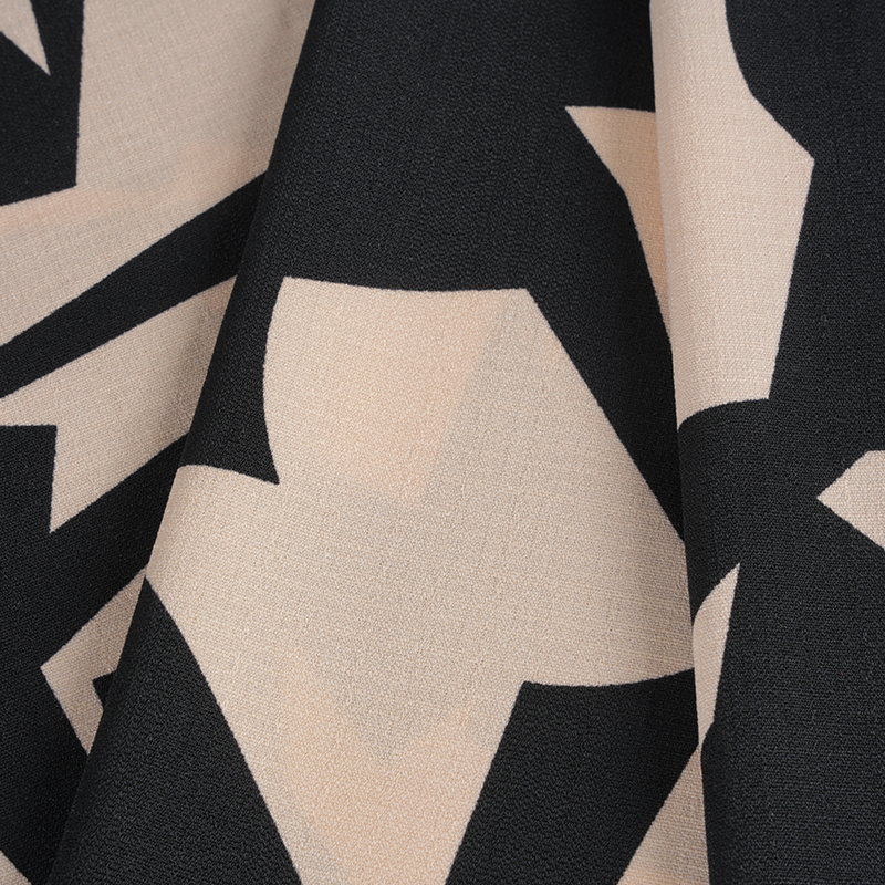 5068 Linglong kender rózsaszín és fekete nyomtatott szövet