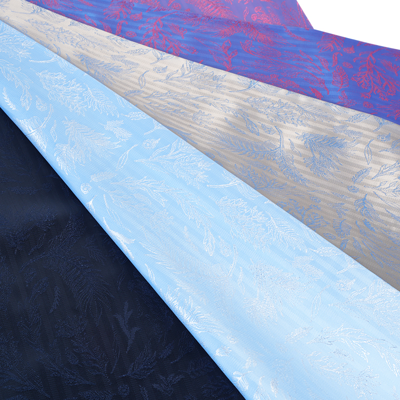 PV Red Shirt Leaf Jacquard Fabric