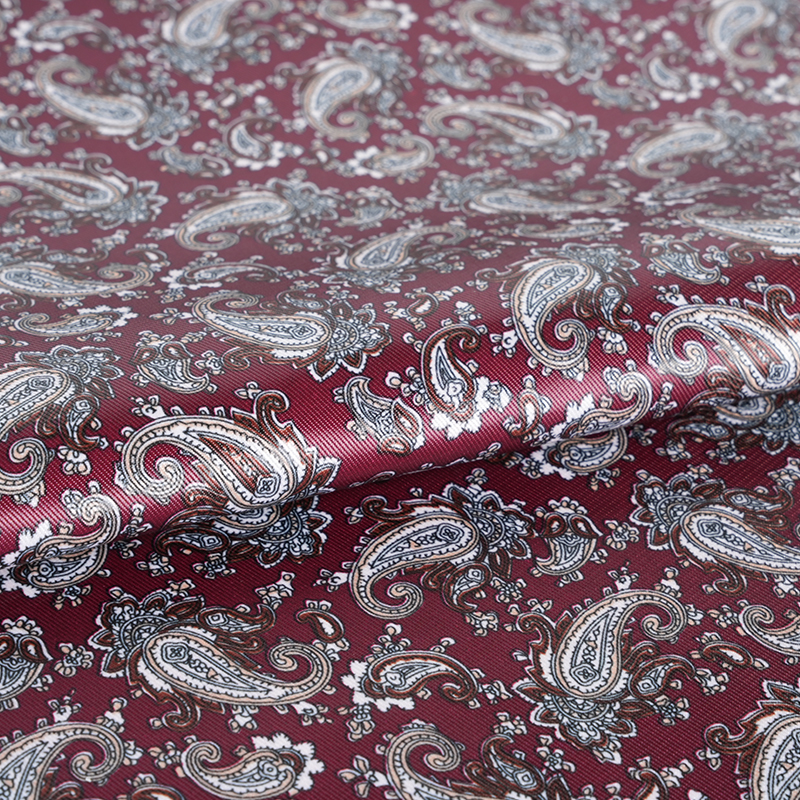 Poliészter műselyemutánzat naspolya virágnyomtató szövet