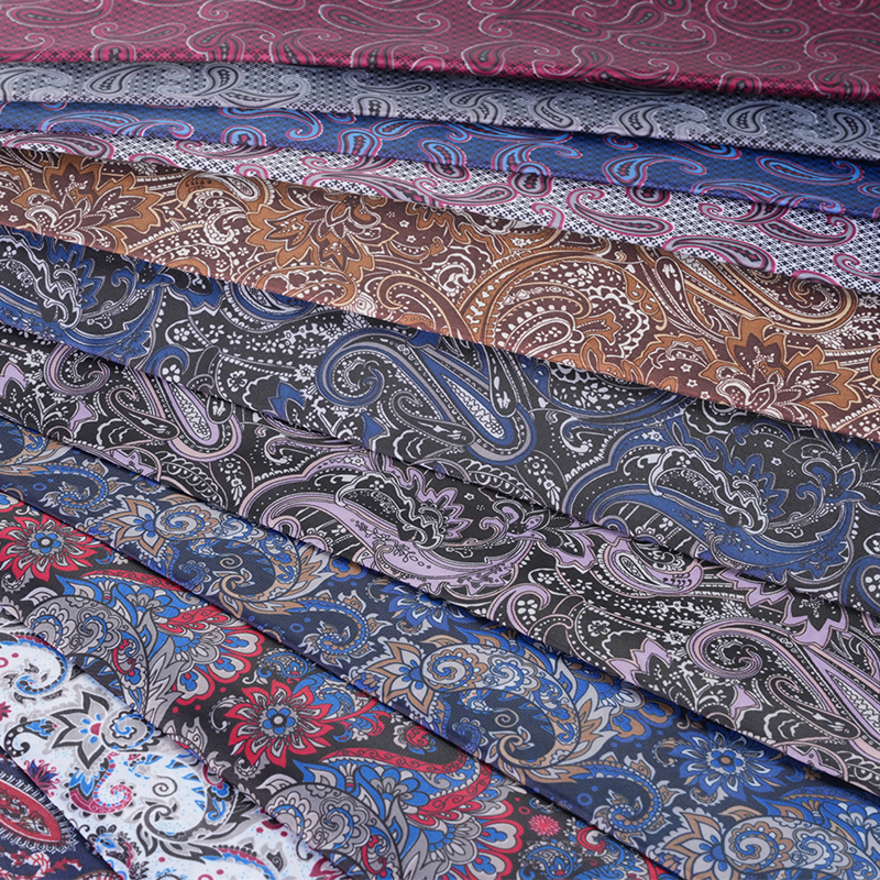 190T poliészter taft lófarok fenyőlevél nyomat szövet