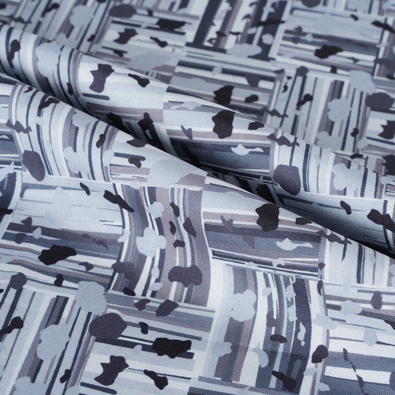 100D*40S hideg selyem pamut absztrakt pozitív és negatív blokk digitális nyomtatási szövet