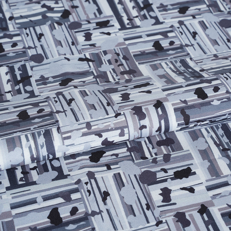 100D*40S hideg selyem pamut absztrakt pozitív és negatív blokk digitális nyomtatási szövet